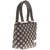 Aliado Faux Leather Printed Black  White Zipper Closure Tote Bag for Women