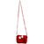 Envie Red Zipper Closure Quilted Pattern Sling Bag