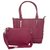 Aliado Faux Leather Solid Pink Zipper Closure Handbag Combo