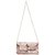 Envie Faux Leather Printed Cream & Brown Magnetic Snap Fold Over Sling Bag
