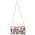Envie Faux Leather Printed Cream and  Brown Fold Over Magnetic Snap Sling Bag