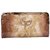 Envie Faux Leather Brown Coloured Zipper Closure Embellished Clutch
