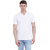 FAB69 Solid Men's V Neck White T-Shirt
