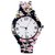 Varni Retail Black Floral Dial With Printed Strap Girls Wrist Watch For Women  BlackFloralMarbelWomenVR