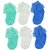 Neska Moda Premium Kids 6 Pairs Ankle Length Quality Frill SocksAge Group 1 To 2 YearsBlue Green White