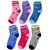 Neska Moda 6 Pairs Kids MultiColor Cotton Ankle Length Socks Age Group 7 to 13 Years SK229