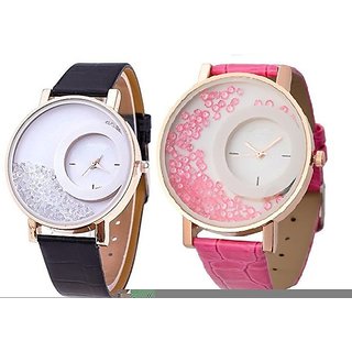 Om Designer Mxre Analogue Diamond White Dial Watch for Girls and Women...