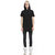 PAUSE Black Solid Cotton Slim Fit Short Sleeve Men's Hooded T-Shirt
