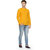 RG Designers Yellow Plain Short Kurta For Men (Full Sleeves)