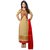 Utsav Designer Beige Khakhi Georgette Dress Material Top Bottom Dupatta