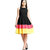 Klick2Style Stylish A-line Black Plain Dress with Yellow Pink Border