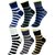 Neska Moda 6 Pair Men Formal Cotton Rich  Ankle Length Socks Blue Black Grey