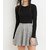 Rimsha black and grey crop top and skirt combo