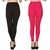 BuyNewTrend Plain Black Pink Full Length Churidar Legging For Women-Pack of 2