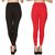 BuyNewTrend Plain Black Red Full Length Churidar Legging For Women-Pack of 2