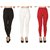 BuyNewTrend Plain Black White Maroon Full Length Churidar Legging For Women-Pack of 3