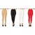 BuyNewTrend Plain Beige Black White Red Full Length Churidar Legging For Women-Pack of 4