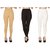 BuyNewTrend Plain Beige Black White Full Length Churidar Legging For Women-Pack of 3