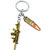 Faynci Antique Golden AK 47 Rifle led Key Chain with Bullet for Army Weapon Lover