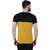 PANCHKOTI Men's Mustard-Black Half Sleeve Round Necked Cotton Plain T-shirt