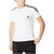 Dri Fit White round neck sports T shirt with shoulder stripes for men