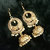 JewelMaze White Beads Antique Gold Plated Jhumki Earrings-1313509
