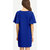 FT Blue Crepe Designer Sleeves Short Dress