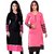 Designer Pink And Black Color Semi Stitched Indo Cotton Printed Kurti B