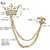 Men Style King Crown Metal Brooch Pin Men  Chain Crystal Rhinestone Tassel Brooch For Men