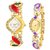 KDS Collection Golden Peacock WhiteDial and Gold purple AKX Ladeis and Women-Girls Wrist Watch
