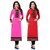 Designer Printed Red And Baby Pink Color indo cotton semi Stitched Combo Kurti By Omstar Fashion (BABY+RED)