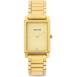 Sonata on sale rectangular watch
