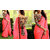 Meia Red Georgette Lace Saree With Blouse