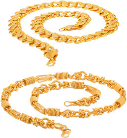 Sparkling 20'inch Gold Plated Brass Chain Combo