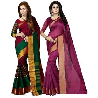 Nilampari new and silk saree(combo)