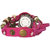 Vintage Round Dial Pink Leather Analog Watch For Women vjzone v j zone
