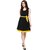 Westrobe Womens Flaired Black Yellow Short Dress