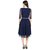 Westrobe Women Navy Blue Net Dress With Belt