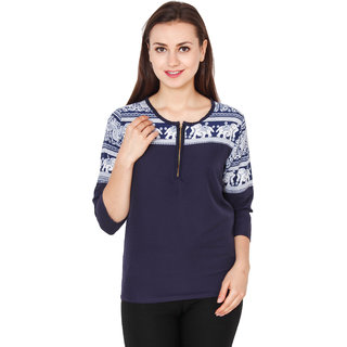 comfortable trendy printed casual ladies poly aisa crepe regular shopclues tops