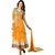 FKART Designer Orange Net Embroidered Dress Material(BABY Orange)