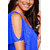 Aashish Fabrics - Royal Blue Cold Shoulder Summer V Neck Mini Women Dress