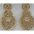 Gold Plated White Alloy Dangle Earrings for Women