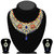 JewelMaze Multicolour Austrian Stone Kundan Necklace Set-2200701