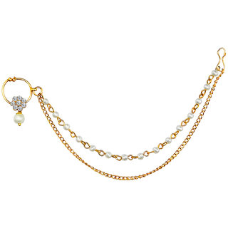 Buy JewelMaze Gold Plated Pearl Chain 