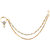 JewelMaze Gold Plated Pearl Chain Nose Ring-1503504