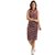 Miss Chase Women's Maroon and White Round Neck Sleeveless Striped Bodycon Dress