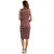 Miss Chase Women's Maroon and White Round Neck Sleeveless Striped Bodycon Dress