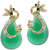 JewelMaze Green Austrian Stone Gold Plated Dangler Earrings-2103907