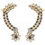 JewelMaze Black Austrian Stone Gold Plated Ear Cuff Earrings-2103905