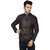 Amasree Dark Brown Plain Casual wear Pu Leather Jacket for Men and Boys